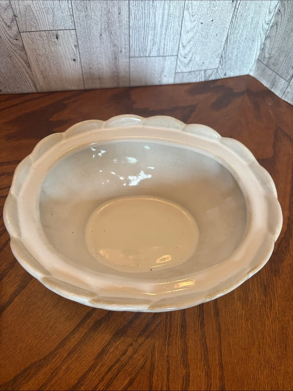 Pier 1 Cream Glazed Ceramic Hen Canister/Covered Dish